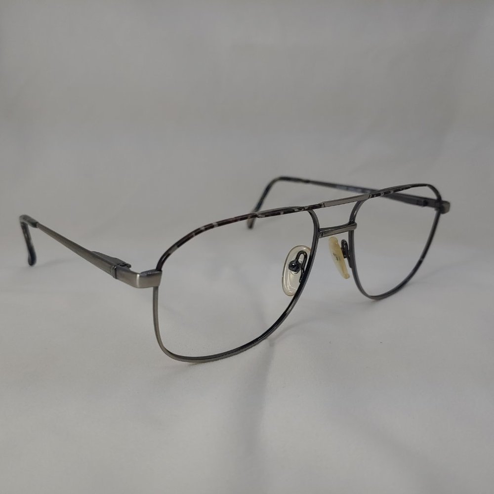 SILVER DOLLAR Eyeglass Frame MONROE Gunmetal Aviator Silver Double Bridge